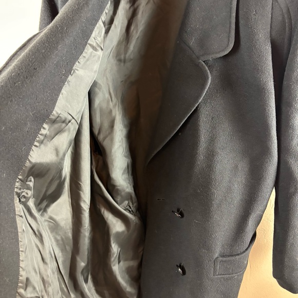 Vintage James Pringle Scotland Wool Cashmere Double Breasted Peacoat Coat 12 - Picture 4 of 9